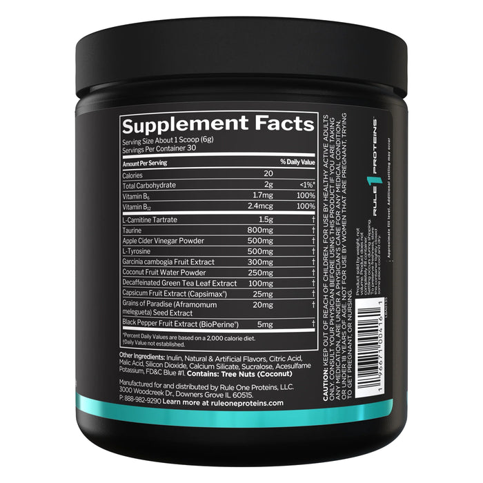 RULE 1 Lean Blue Razz Lemonade 30 Serves 180g Ingredients Wicked NRG