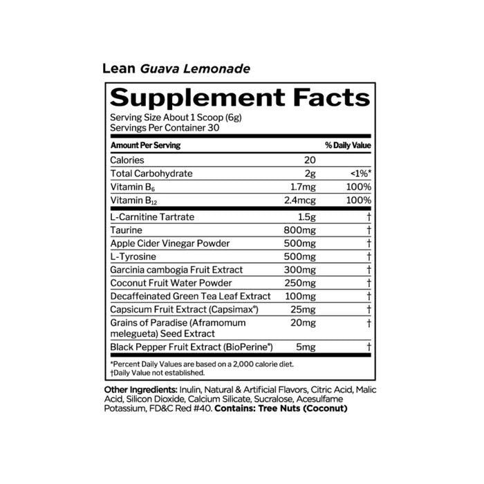 RULE 1 Lean Guava Lemonade 30 Serves 180g Wicked NRG