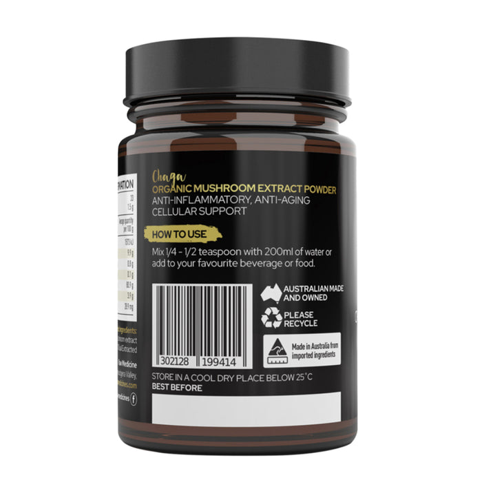 Raw Medicine Organic Mushroom Extract Chaga 50g a Wicked NRG