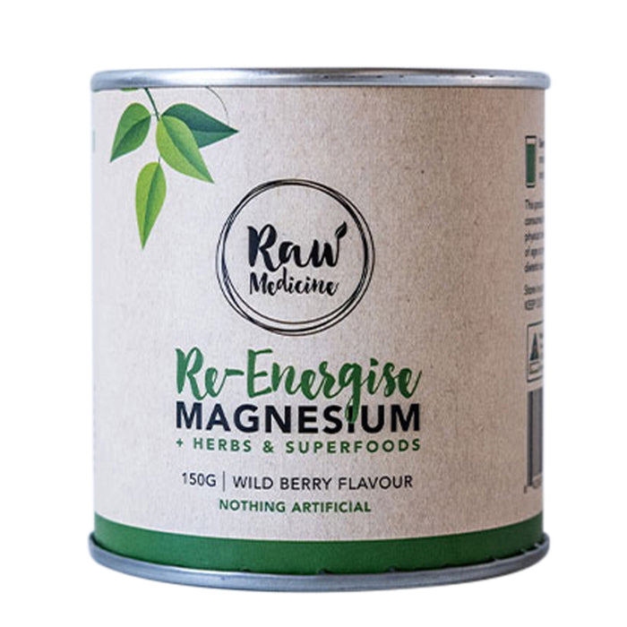 Raw Medicine Raw Medicine Re-Energise Magnesium + Herbs & Superfoods (Wild Berry Flavour) 150g Wicked NRG