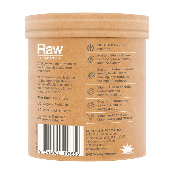 Raw Organic Iron Apple Blackcurrant 100g Ingredients Wicked NRG