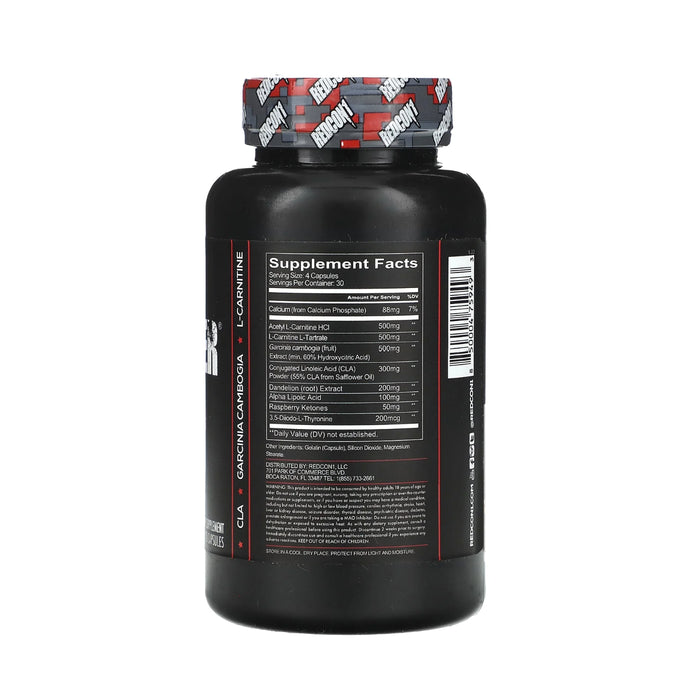 Redcon1, Silencer®, Non-Stim Fat Burner, 120 Capsules Nutritional Panel Wicked NRG