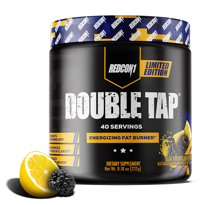 Redcon 1 DOUBLE TAP POWDER Blackberry Lemon 40 Serves 232g  Wicked NRG,