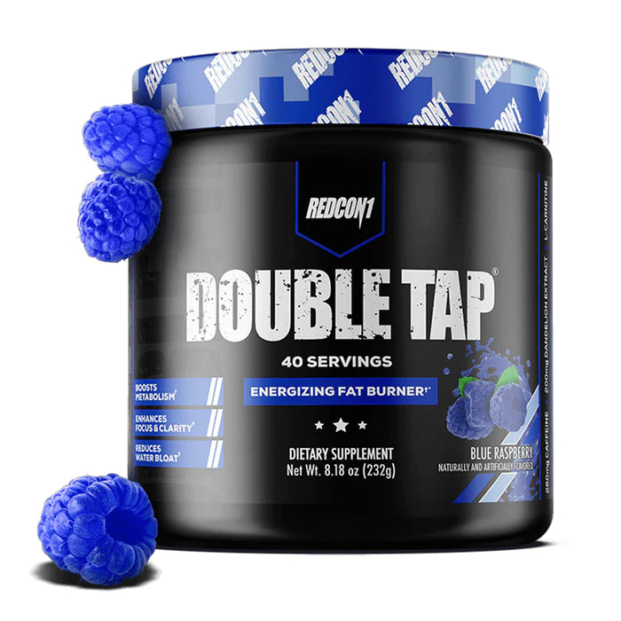 Redcon 1 DOUBLE TAP POWDER Blue Raspberry 40 Serves 232g  Wicked NRG,