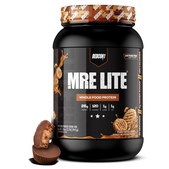 Redcon 1, MRE LITE WHOLE FOOD PROTEIN Peanut Butter Cookie 30 serves 975 grams Wicked NRG