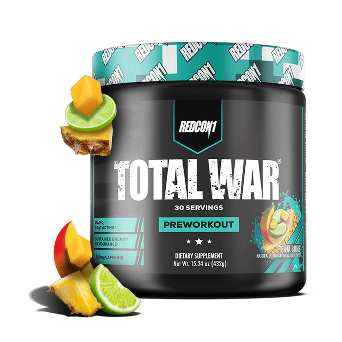 Redcon 1, TOTAL WAR, Preworkout, Baja Bomb 30 Serves, 447 Grams, Wicked NRG,