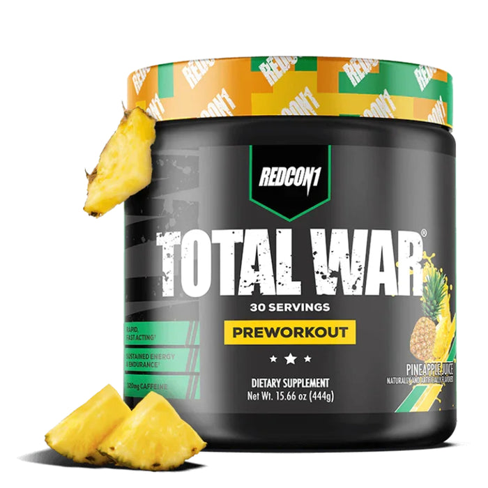 Redcon 1, TOTAL WAR, Preworkout, ,Pineapple, 30 Serves, 447 Grams, Wicked NRG,