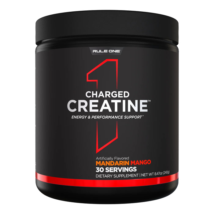 Rule 1 Charged Creatine Mandarin Mango 30 Serves 240g  Wicked NRG