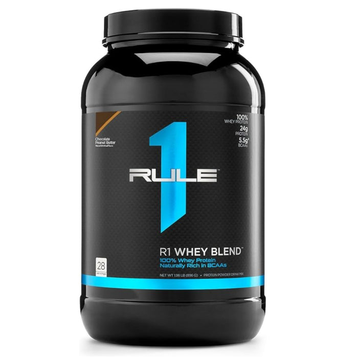 Rule1 R1 Whey Blend 28 Servings, Chocolate Peanut Butter, 2lb Wicked NRG