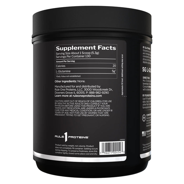 Rule 1 Glutamine 130 Serves Ingredients Wicked NRG