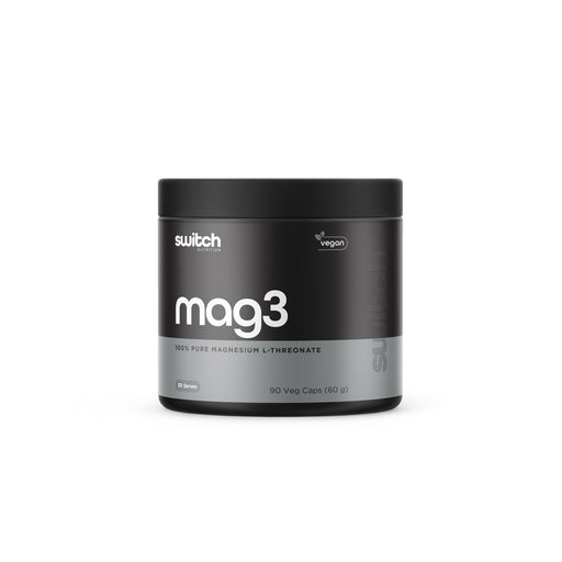 SWITCH Nutrition Mag3 100% Pure Magnesium L-Threonate 90 Capsules 60 grams Wicked NRG, Darwin, 