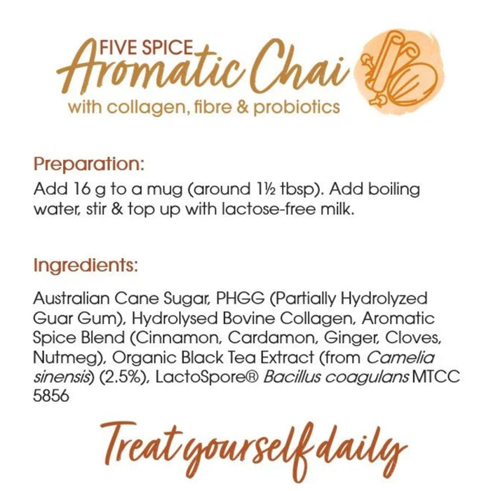 SUPERFLORA Gut-friendly 5-Spice Aromatic Chai 256G Ingredients Wicked NRG