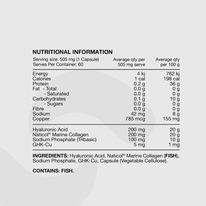 SWITCH Nutrition Hair+Skin 60 Capsules Ingredients Wicked NRG