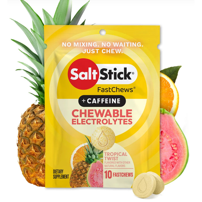 SaltStick FastChews Tropical Twist Caffeine 10 FASTCHEWS Wicked NRG