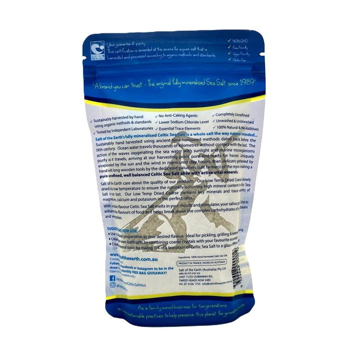 Salt of the Earth Celtic Sea Salt Coarse 650g Nutritional Panel Wicked NRG