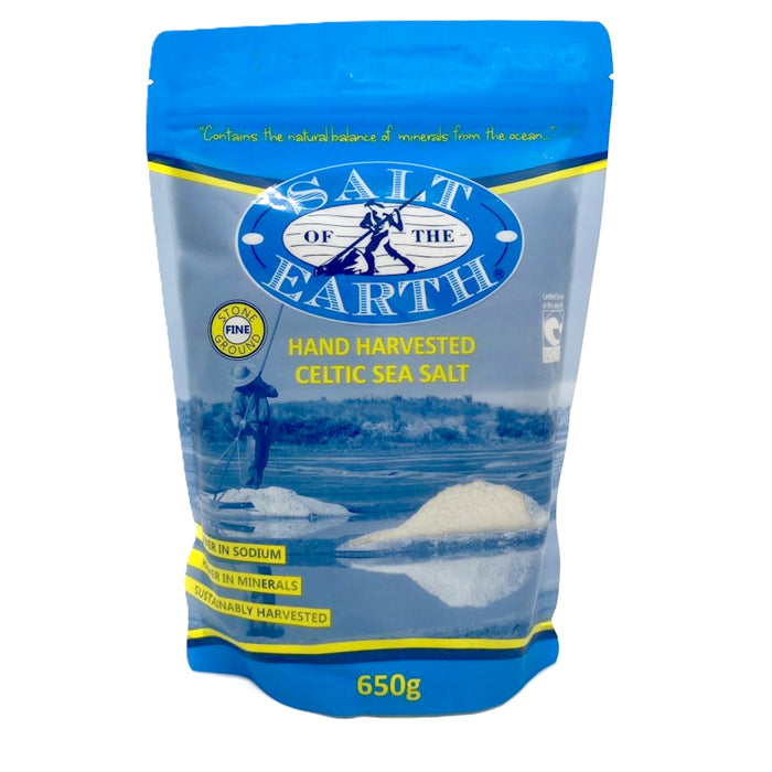 Salt of the Earth Celtic Sea Salt Hand Harvested Fine 650g Wicked NRG