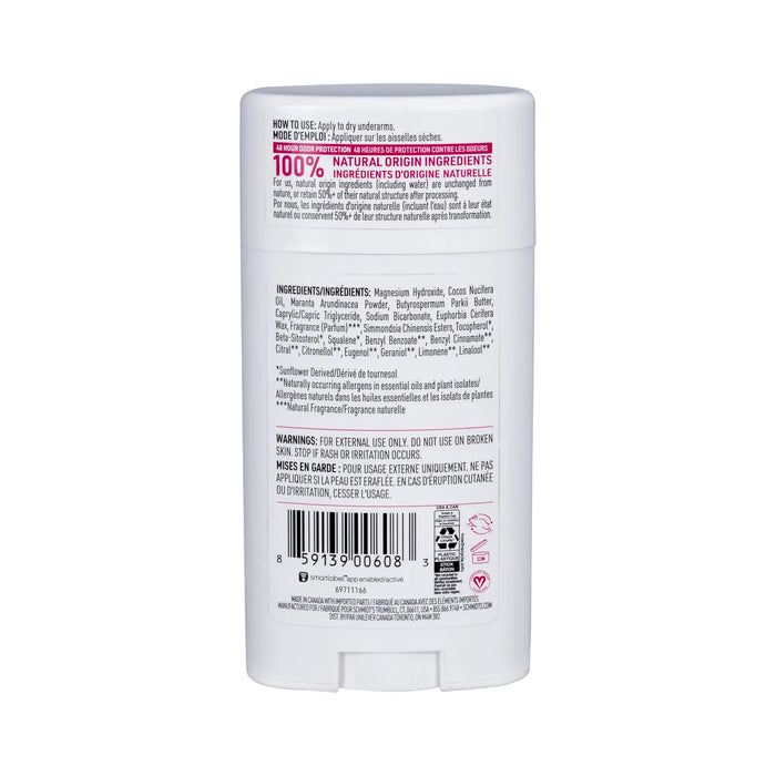 Schmidt's Deodorant Stick Rose + Vanilla 75g Panel Wicked NRG