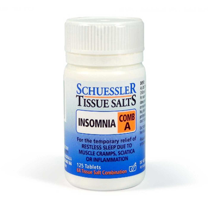 Schuessler Tissue Salts Insomnia 
 Comb A 125 Tablets Wicked NRG