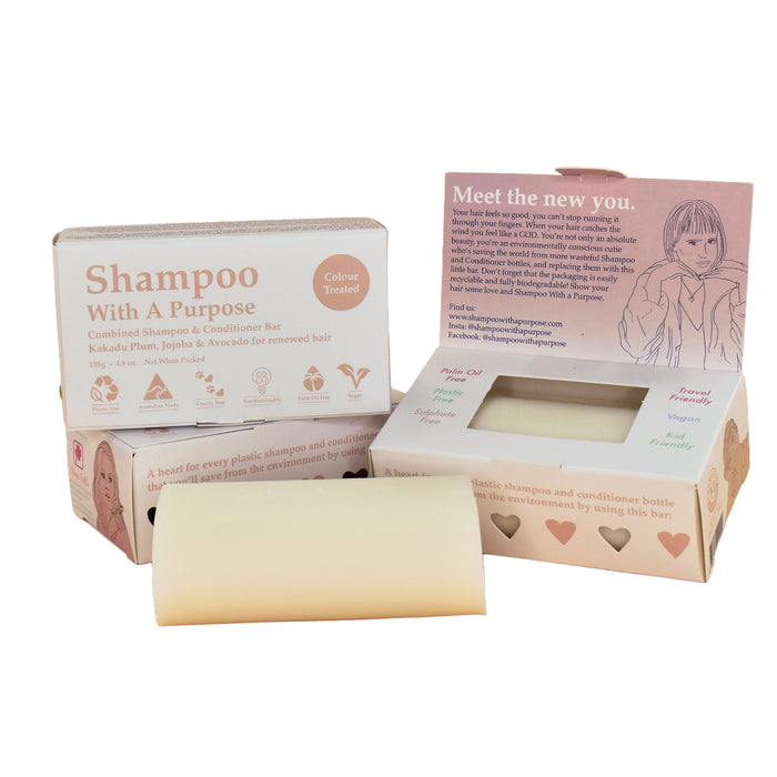 Shampoo With A Purpose Colour Treated Shampoo-Conditioner Bar,130g, b Wicked NRG