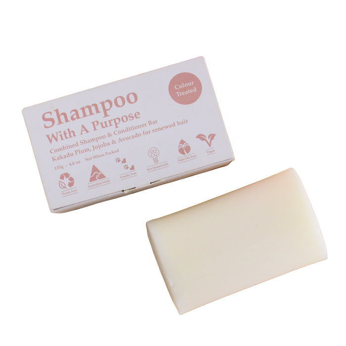 Shampoo With A Purpose Colour Treated Shampoo-Conditioner Bar,130g, a Wicked NRG