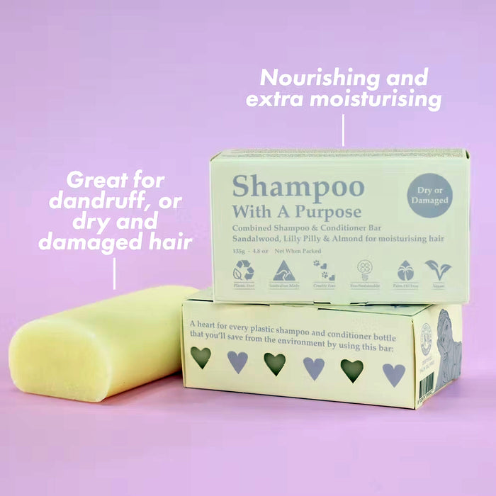 Shampoo With A Purpose Dry Or Damaged Shampoo-Conditioner Bar 130g, b Wicked NRG