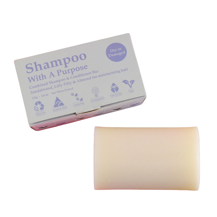 Shampoo With A Purpose Dry Or Damaged Shampoo-Conditioner Bar 130g, Oils Wicked NRG