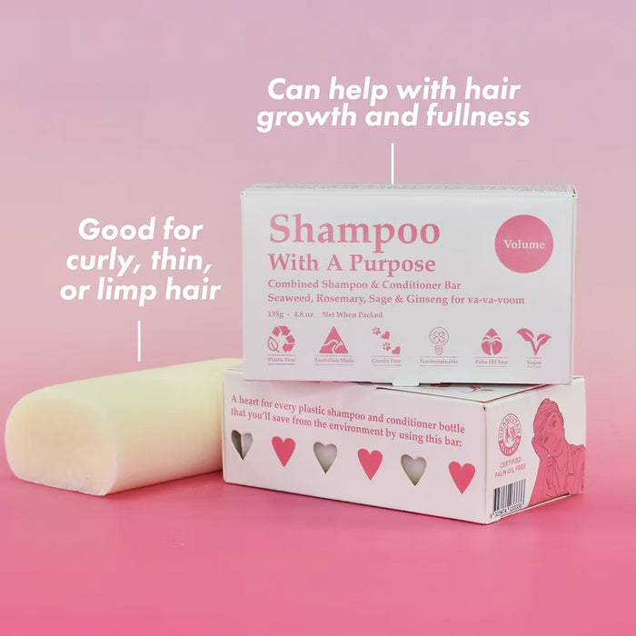 Shampoo With A Purpose Volume Shampoo-Conditioner Bar, 130g, b Wicked NRG