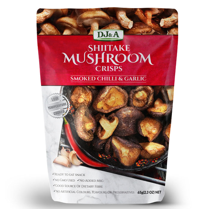 Shiitake Mushroom Crisps Smoked Chilli & Garlic 65g Wicked NRG
