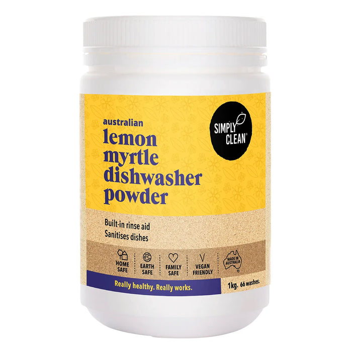 Simply Clean Dishwasher Powder Lemon Myrtle 1 Kg Wicked NRG
