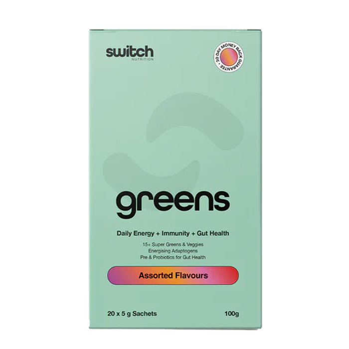 Switch Nutrition Greens Daily Energy Assorted Flavour 100g 20 Sachets Wicked NRG