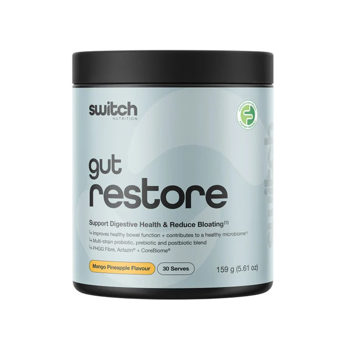 Switch Nutrition Gut Restore Mango Pineapple Flavour 159g 30 serves Wicked NRG