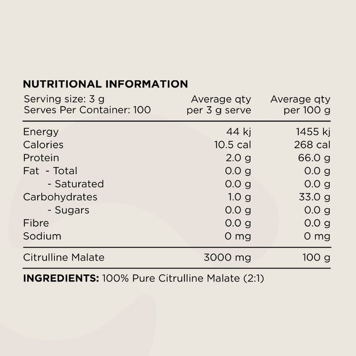 Switch Nutrition Citrulline Malate Pure, 300g, Amino Acid, Nutrition Panel, Wicked NRG