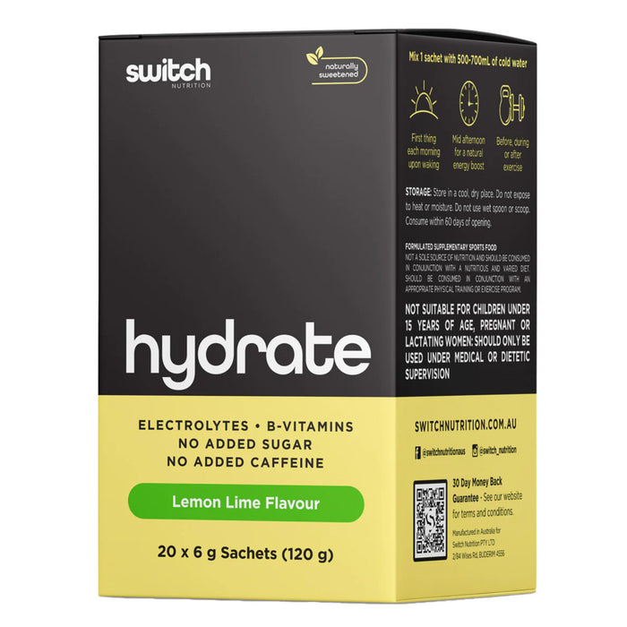 Switch Hydrate Lemon Lime 20 Sachets Wicked NRG