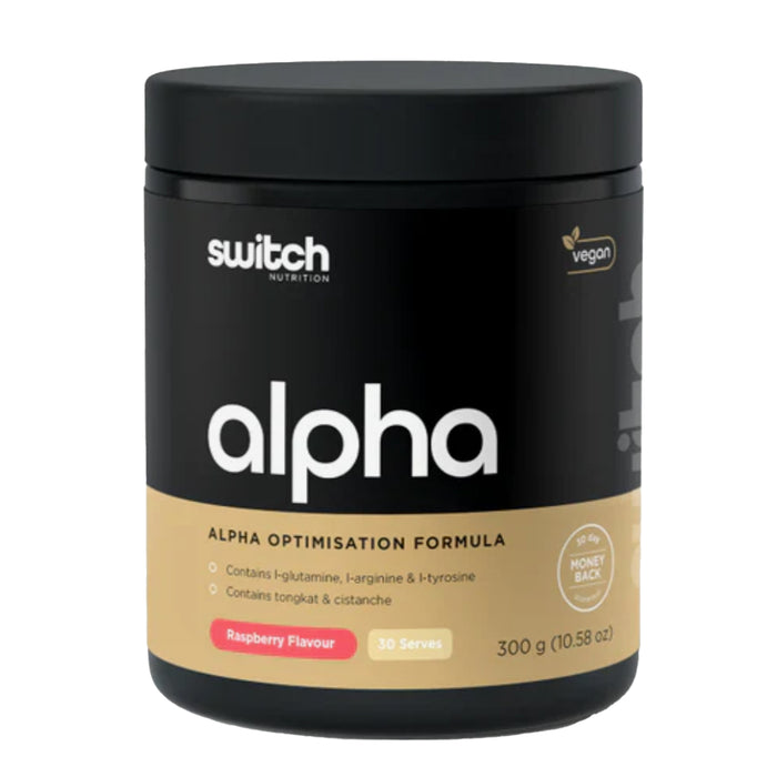 Switch Nutrition Alpha Switch Raspberry Flavour 300g 30 serves Wicked NRG