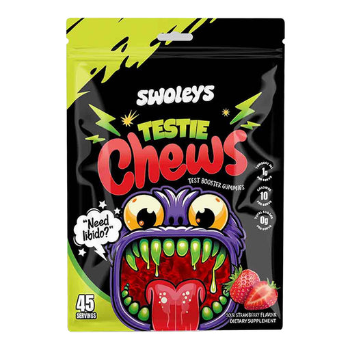 Swoleys Testie Chews Sour Strawberry 45 Serves Wicked NRG