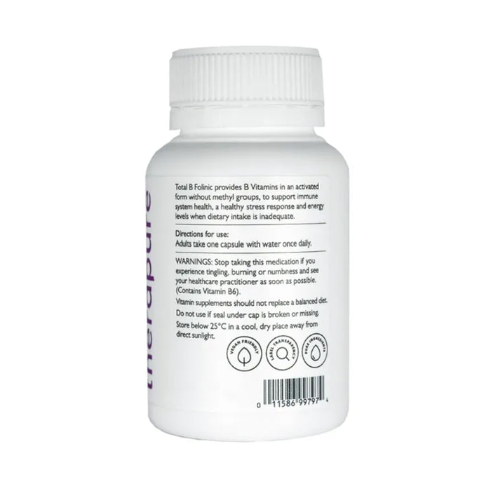 THERAPURE BY MTHFR WELLBEING TOTAL B FOLINIC 60 Capsules Directions Wicked NRG