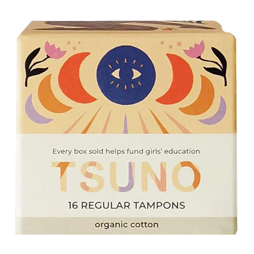 TSUNO Organic Cotton Tampons 16 Pack, Regular, Wicked NRG