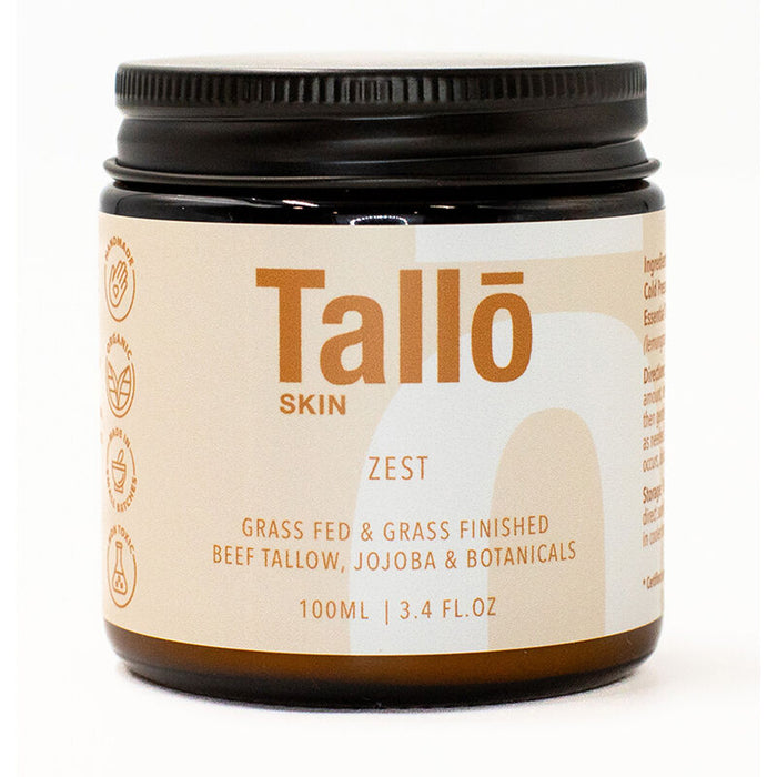 Tallo Skin Organic Tallow Cream - Zest 100ml Wicked NRG