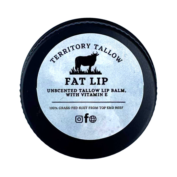 Territory Tallow Fat Lip - Tallow Lip Balm 15ml Unscented Wicked NRG
