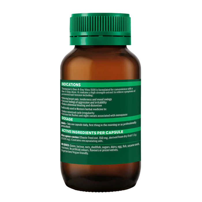 Thompson's One-A-Day Vitex 1500 60 capsules Ingredients Wicked NRG