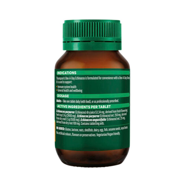 Thompsons One-a-Day ECHINACEA 4000 60 Tabs Ingredients Wicked NRG