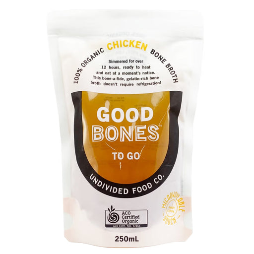 Undivided Food Co Good Bones Certified Organic Chicken Bone Broth 250ml Wicked NRG