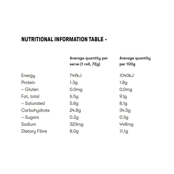 Venerdi Sourdough Long Rolls 280g Gluten Free Nutritional Table Wicked NRG