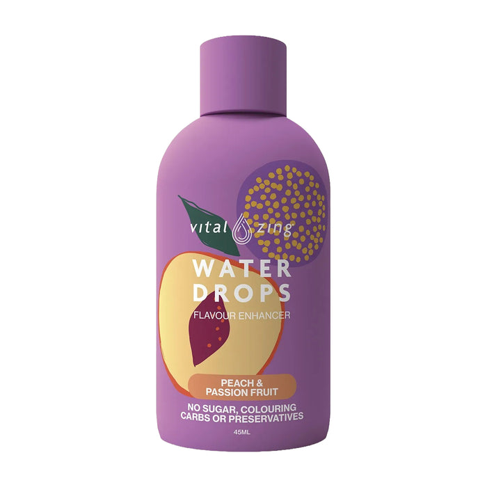 Vital Zing Water Drops Peach & Passionfruit, 45ml, Wicked NRG