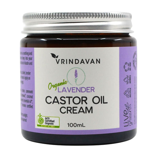 Vrindavan Organic Castor Oil Cream Lavender 100ml Wicked NRG