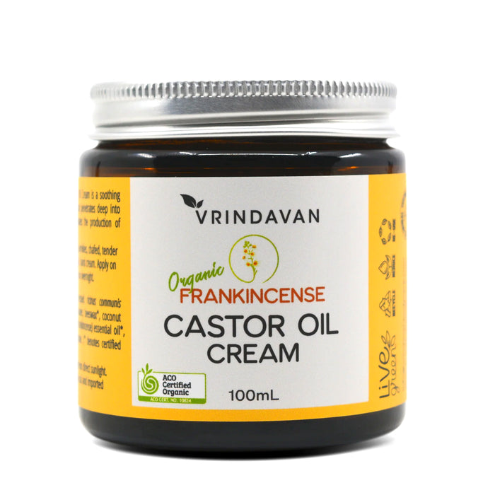Vrindavan Organic Frankincense Castor Oil Cream 100mL Wicked NRG