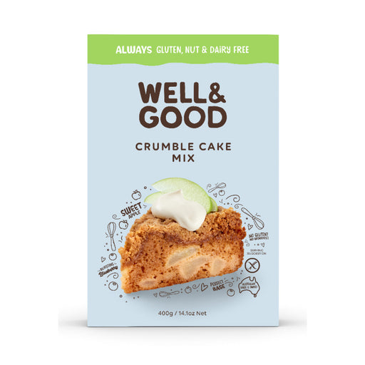 Well & Good, Gluten Free Crumble Cake Mix 400g Wicked NRG