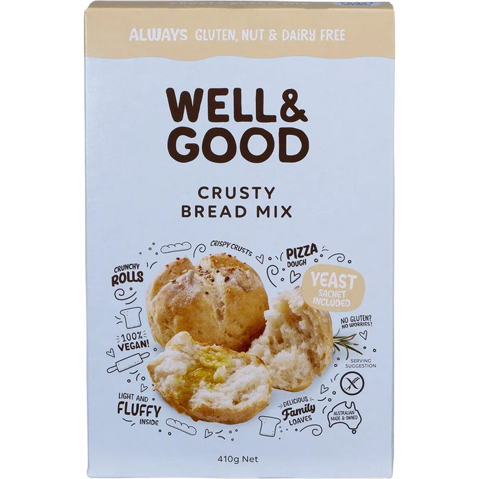 Well & Good, Gluten Free, Crusty Bread Mix 410g, Wicked NRG