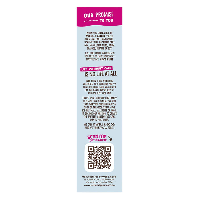 Well & Good, Raspberry Coconut Slice Mix 370g, Gluten Free, Ingredients Wicked NRG