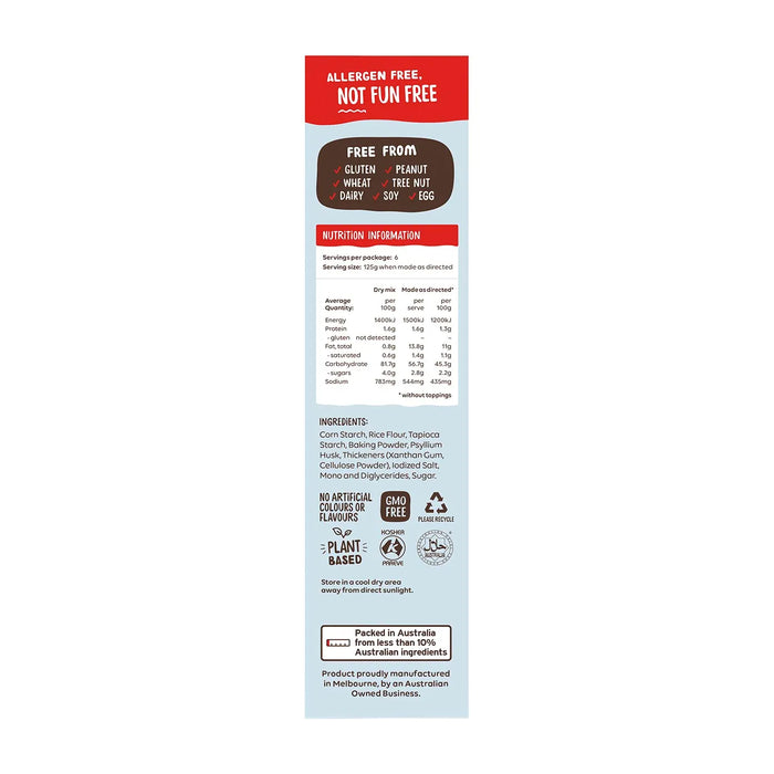 Well and Good Gluten Free Pizza Flour Mix 420g Nutritional Panel Wicked NRG